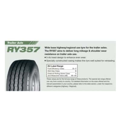 Anvelopa CAMION YOKOHAMA RY357 385/65R22.5 164K TRAILER REGIONAL