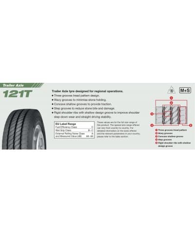 Anvelopa CAMION YOKOHAMA 121T 245/70R17.5 143/141J TRAILER REGIONAL