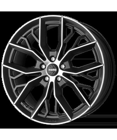 Janta Aliaj MOMO MASSIMO MATT BLACK POLISHED 8X18 5X112 ET 48 CB 72.3